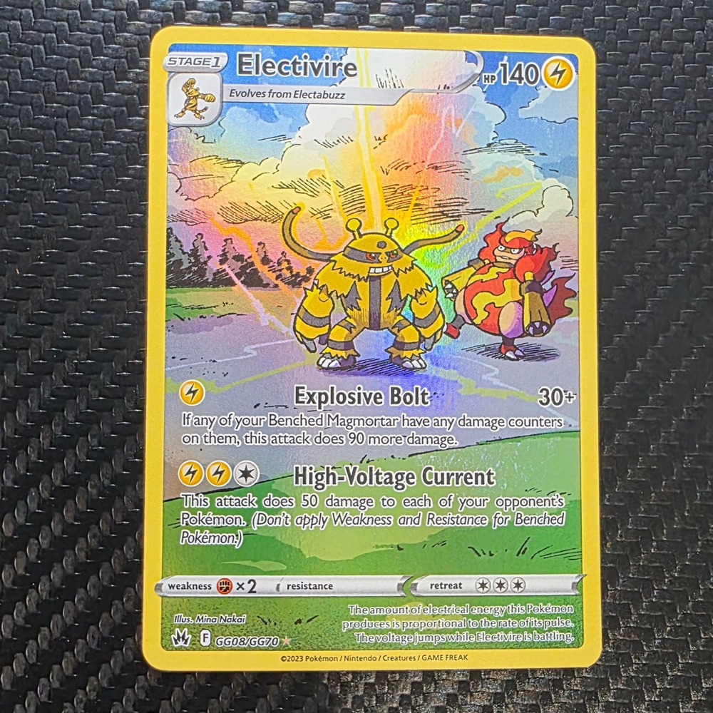 Electivire GG08/GG70 Crown Zenith Galarian Gallery Full Art Holo Pokemon TCG NM